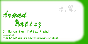 arpad matisz business card