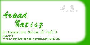 arpad matisz business card